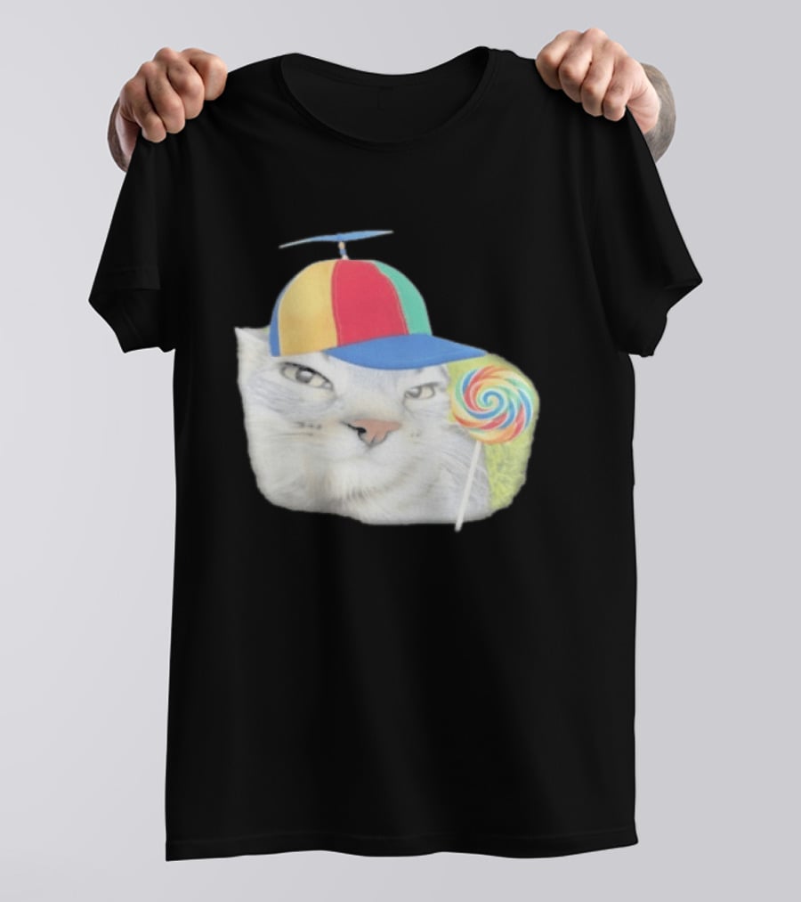 Silly Kitty Cat Candy Rainbow Cap Lollipop T-Shirt