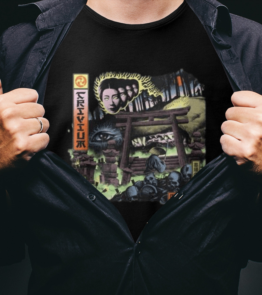 Crown In The Crate Trivium Store Citg Color Cover Black T-Shirt