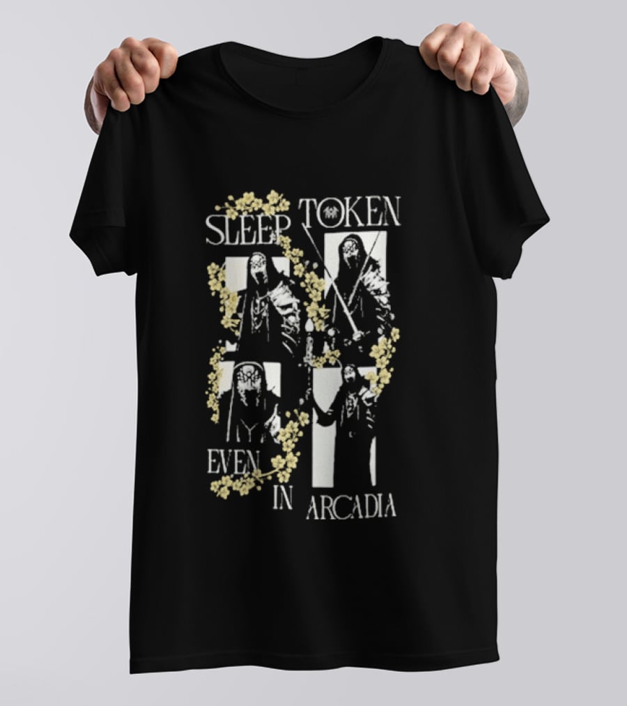 Sleep Token Even In Arcadia Vessel Collage Floral Yellow White T-Shirt