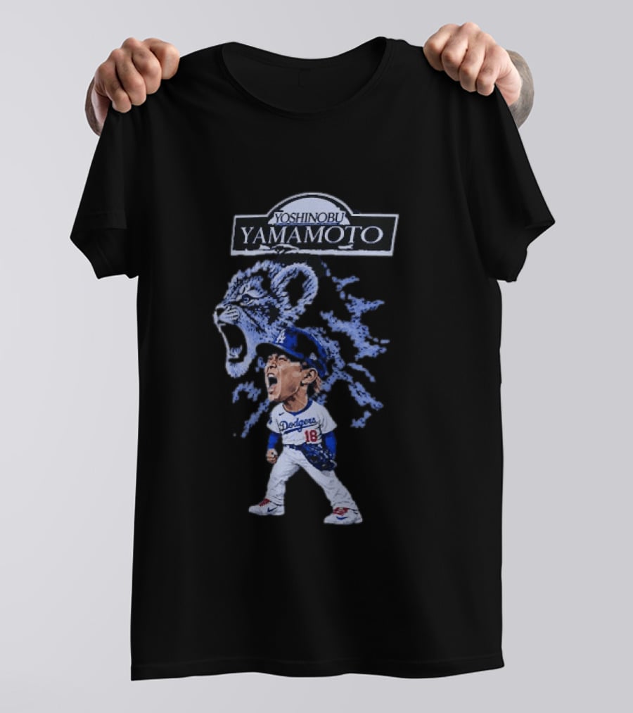 Yoshinobu Yamamoto Baby Lion Los Angeles Dodgers Number 18 T-Shirt