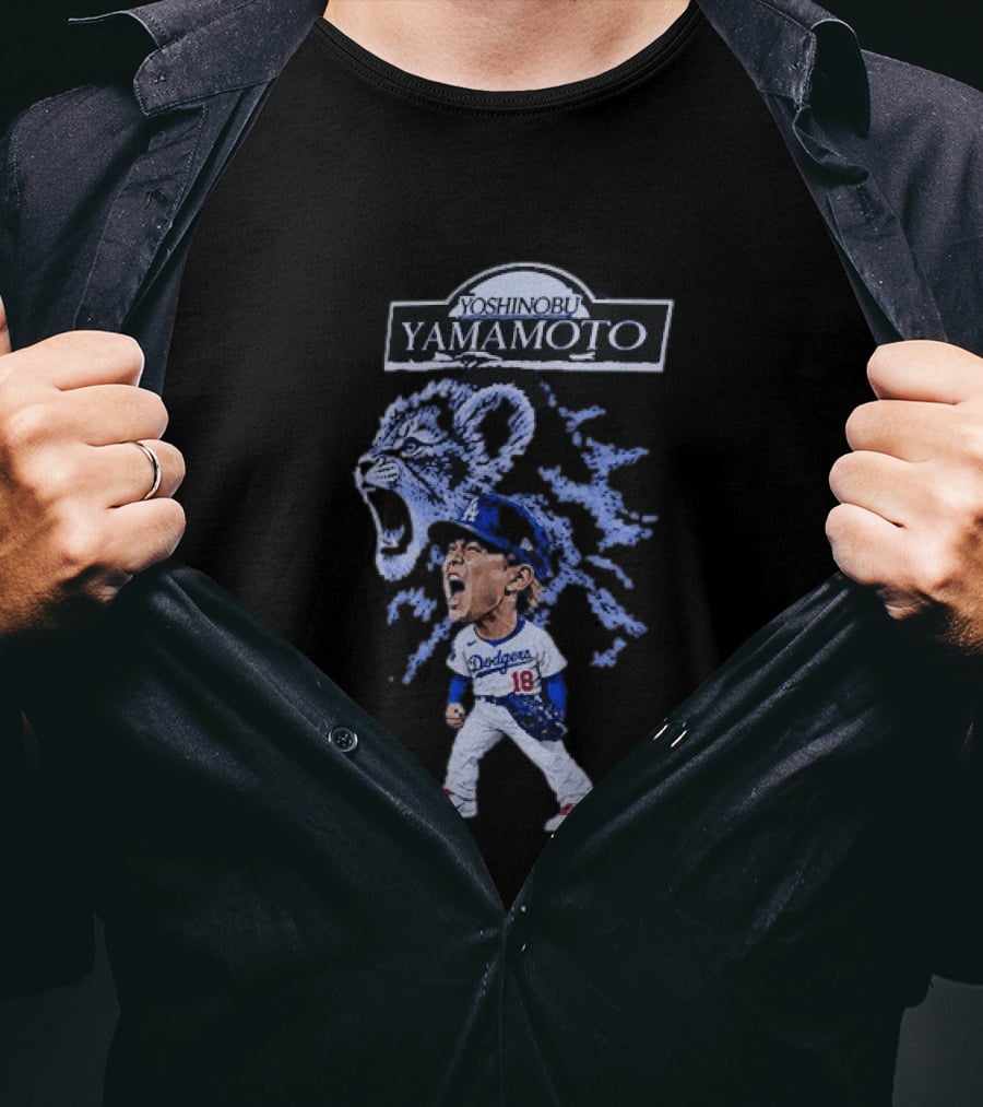 Yoshinobu Yamamoto Baby Lion Los Angeles Dodgers Number 18 T-Shirt