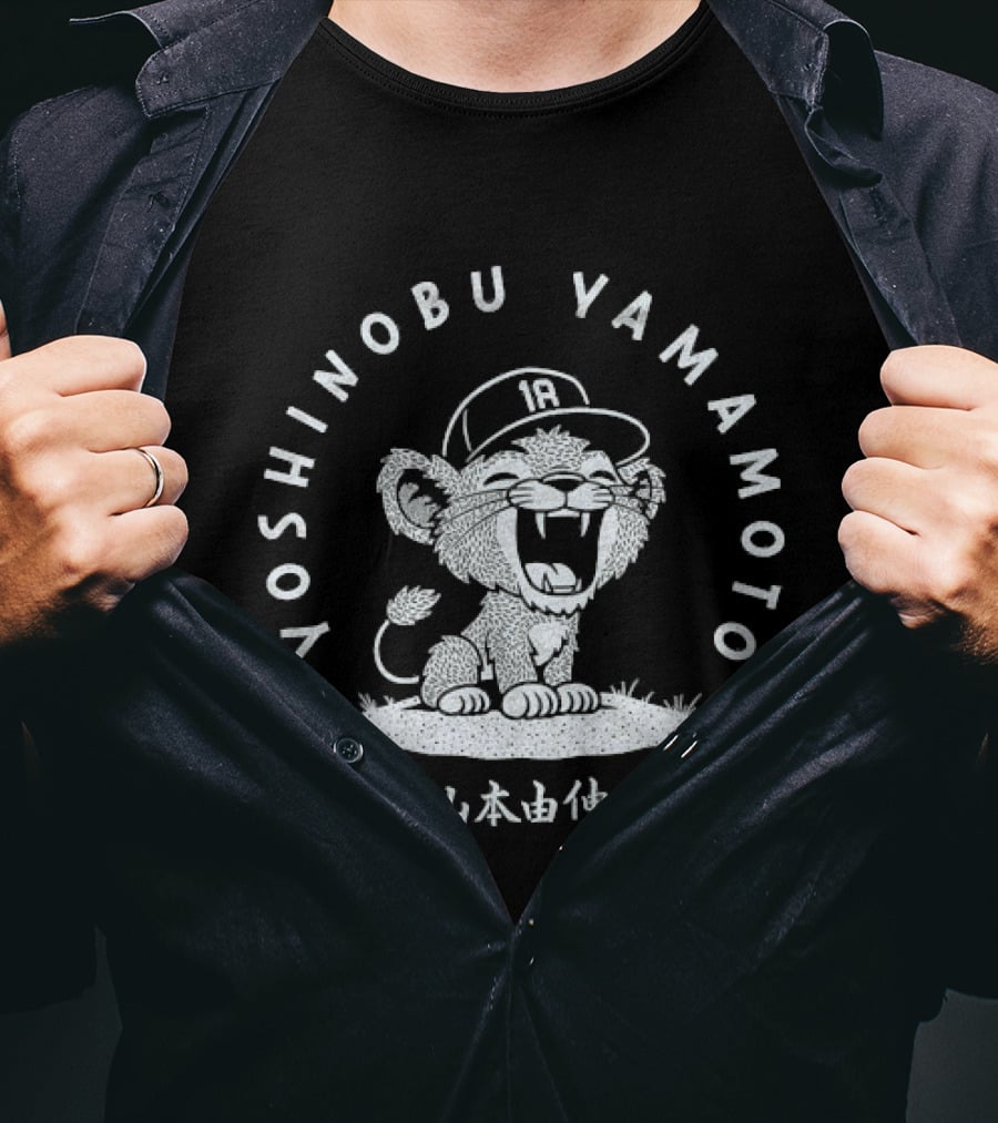 Yoshinobu Yamamoto Baby Lion In Dodgers Cap T-Shirt
