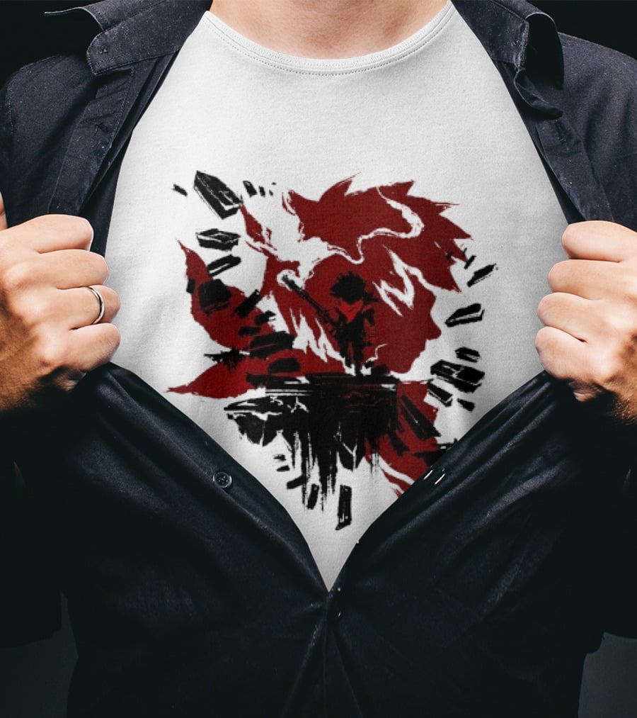 Bastion The Kid Red Silhouette Gaming T-Shirt