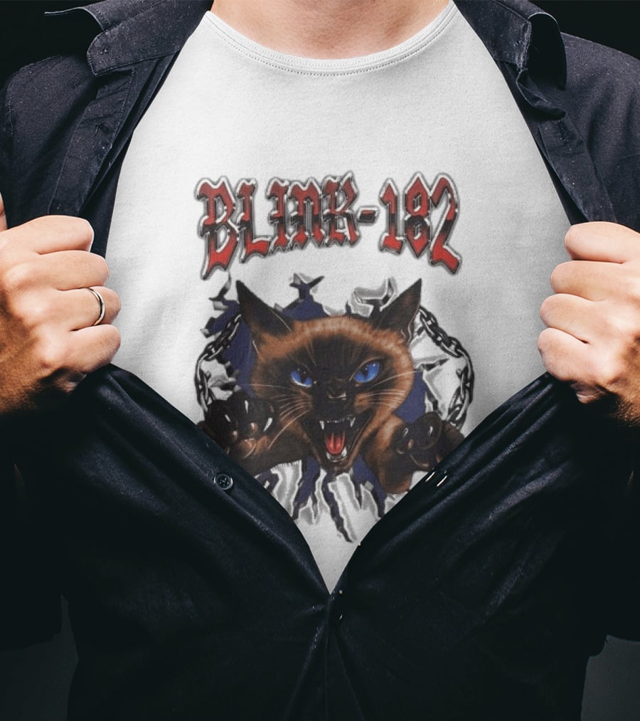 Blink 182 Cheshire Cat Angry Siamese Chain Breakout T-Shirt