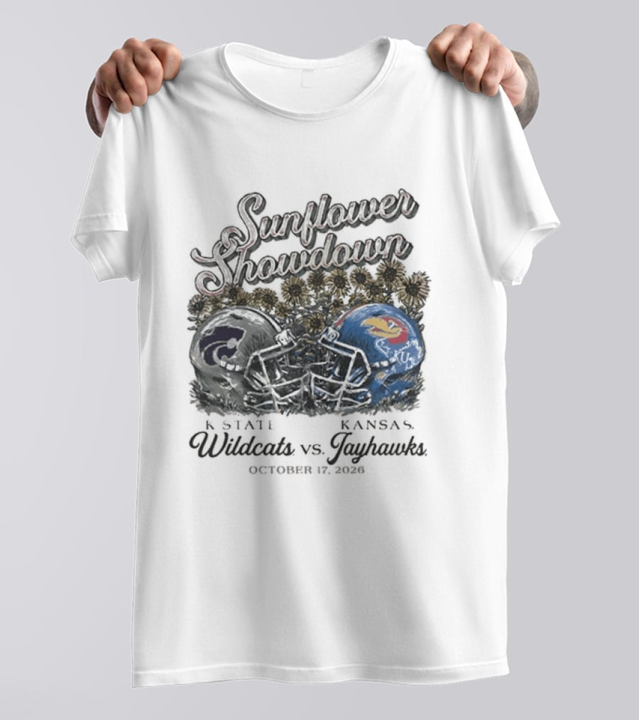 Sunflower Showdown K State Wildcats Vs Kansas Jayhawks October 17 2026 T-Shirt