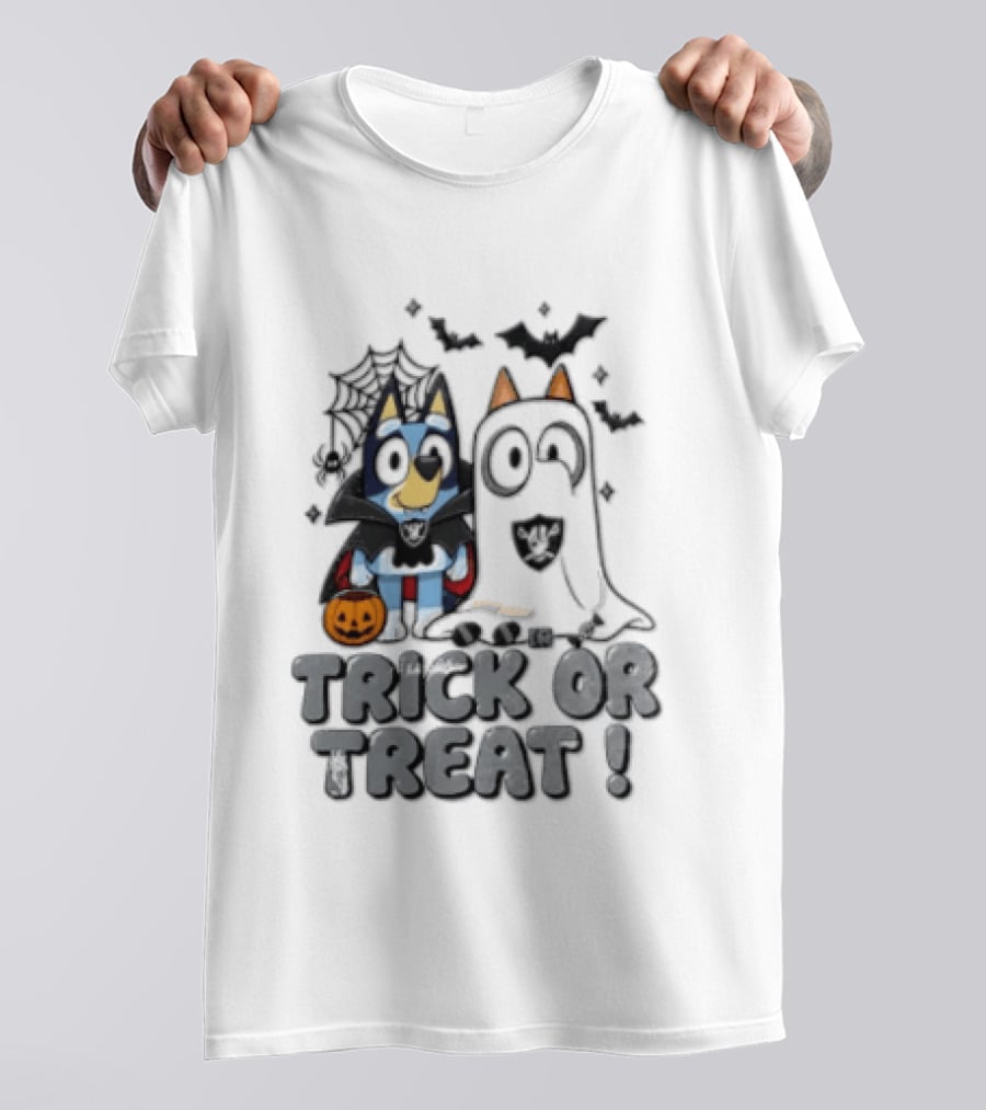 Las Vegas Raiders Bluey Trick Or Treat Halloween Costume Party T-Shirt