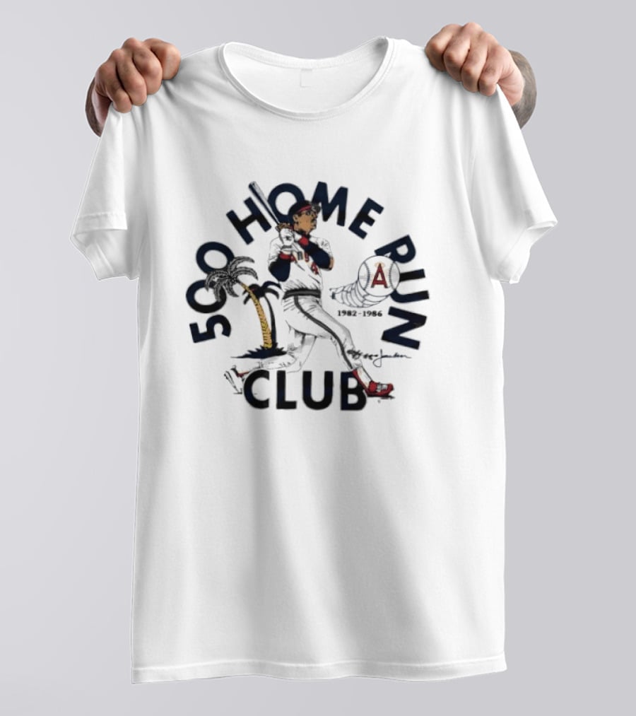 Los Angeles Angels Reggie Jackson 500 Home Run Club California 1982 T-Shirt