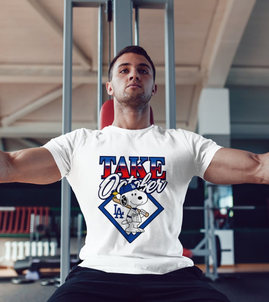 Los Angeles Dodgers Take October Snoopy Baseball Collaboration T-Shirt