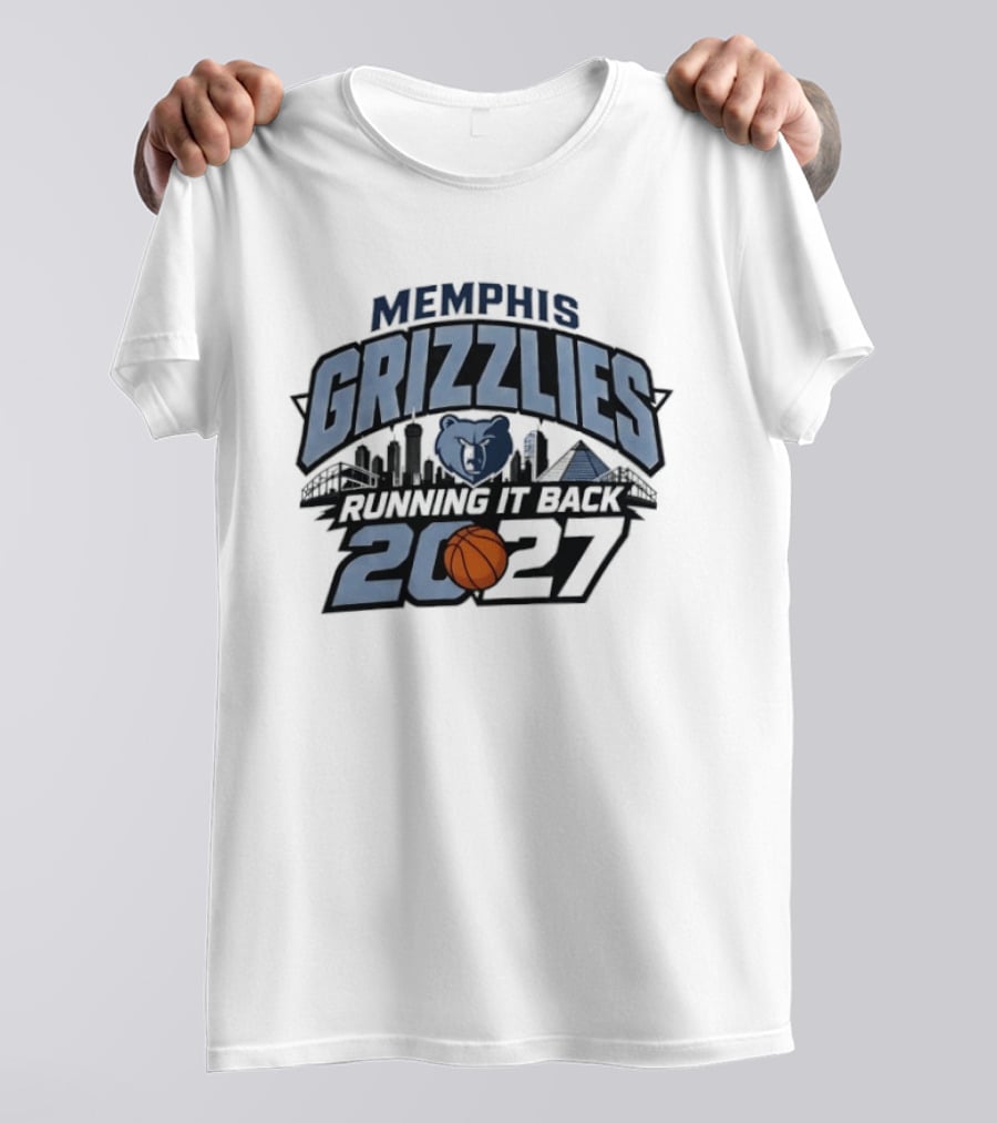 Memphis Grizzlies Running It Back 2027 Skyline Basketball T-Shirt