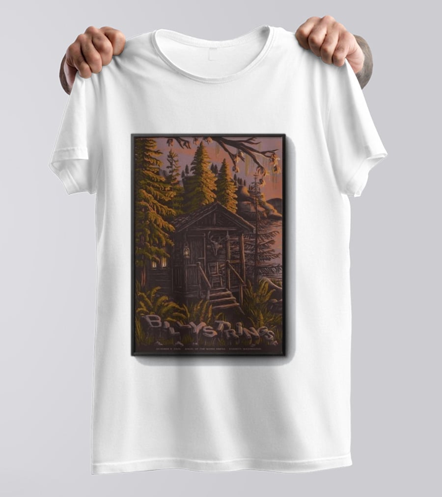 Billy Strings Concert Angel Of The Winds Arena Everett WA Oct 9 2026 Cabin Scene T-Shirt