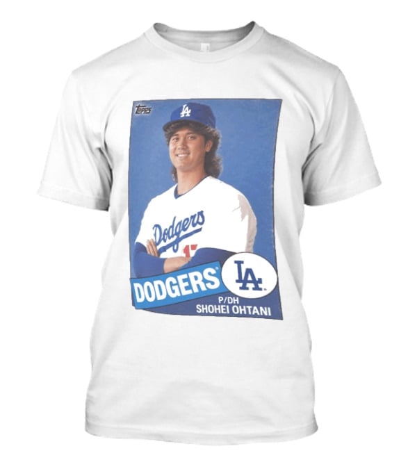 Shohei Ohtani Dodgers P/DH 80s Topps Los Angeles Baseball Card T-Shirt