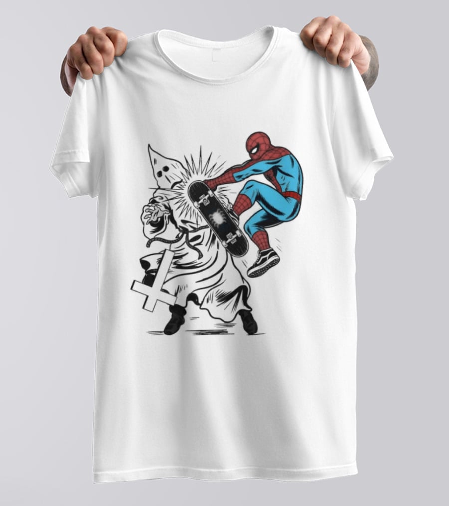 Spider Man Anti Racism Skateboard Pop Culture T-Shirt