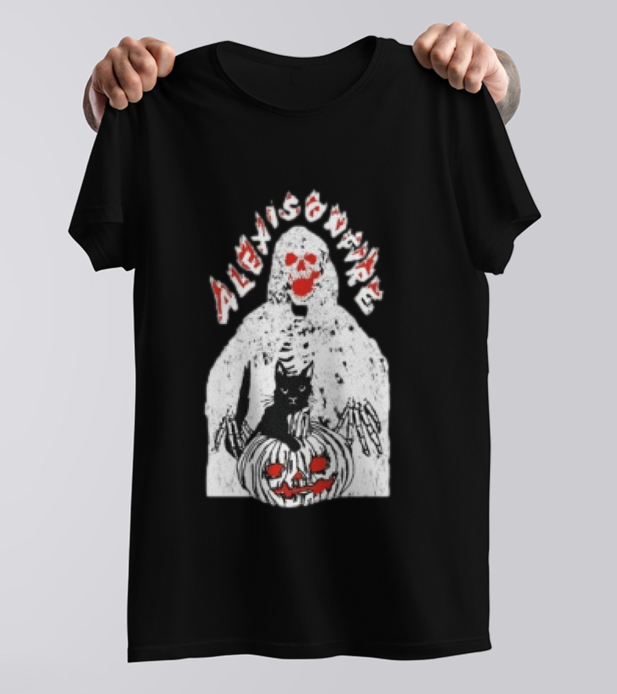 Alexisonfire Halloween Skeleton Cat Pumpkin Strange Things T-Shirt