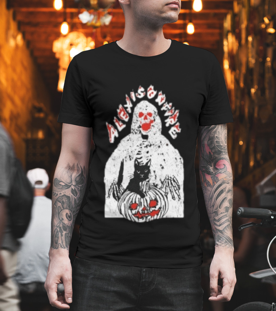 Alexisonfire Halloween Skeleton Cat Pumpkin Strange Things T-Shirt