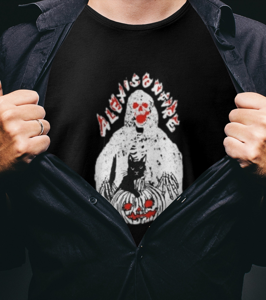 Alexisonfire Halloween Skeleton Cat Pumpkin Strange Things T-Shirt