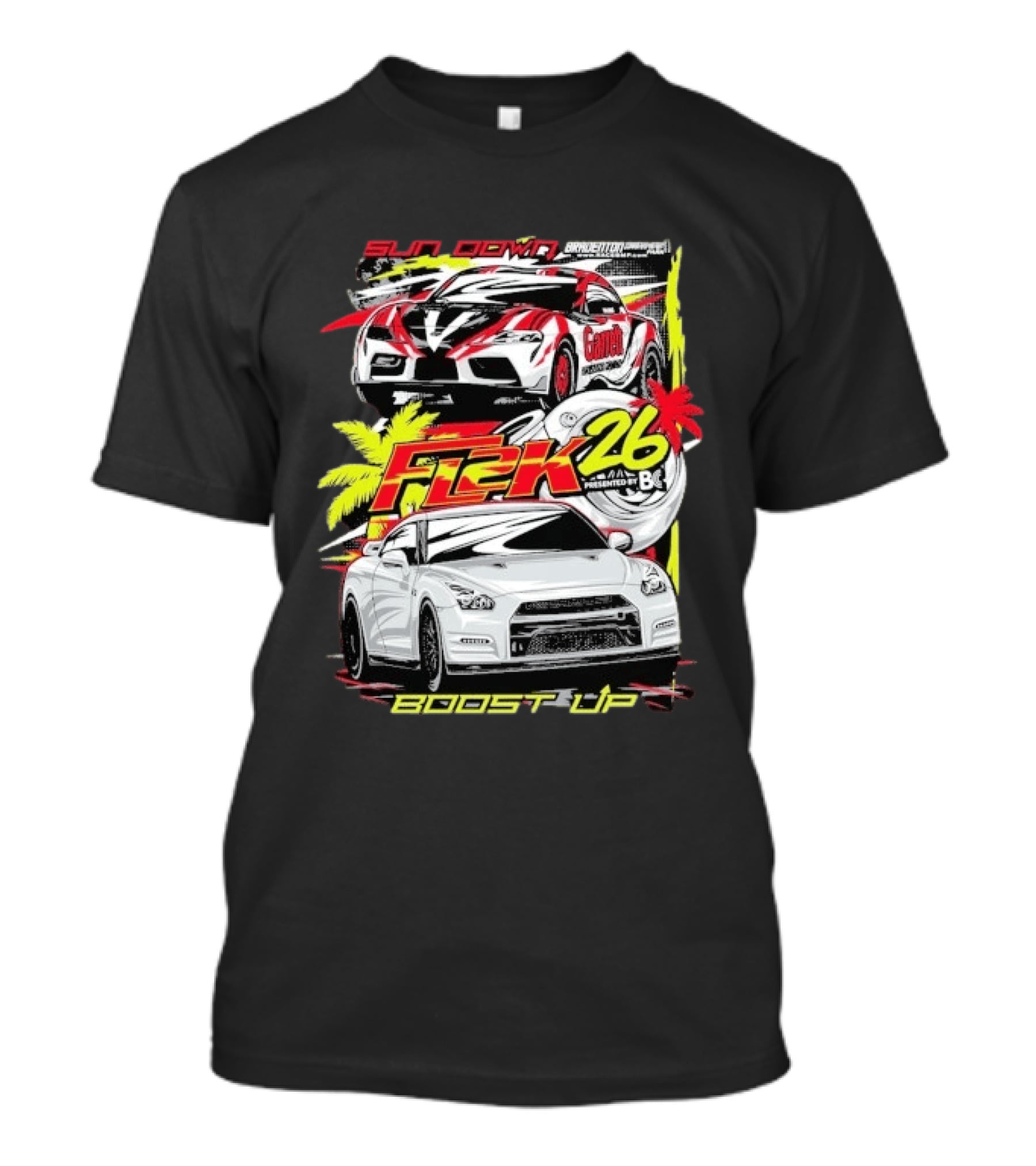 Cleetus McFarland Sun Down Boost Up Import FL2K26 Presented By BC Racing T-Shirt