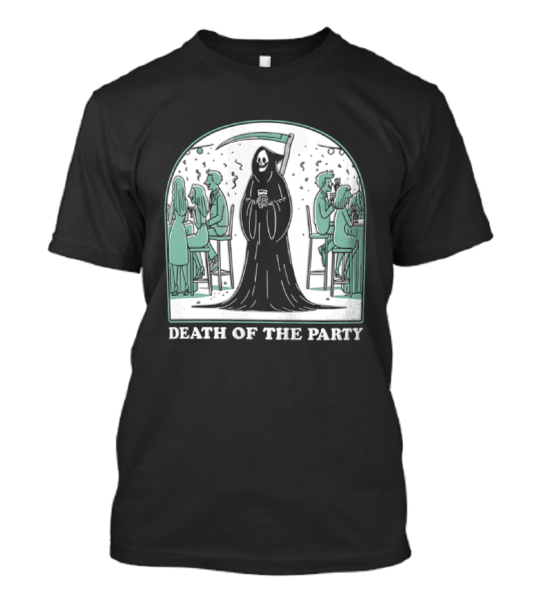 Death Of The Party Grim Reaper Halloween Gathering T-Shirt