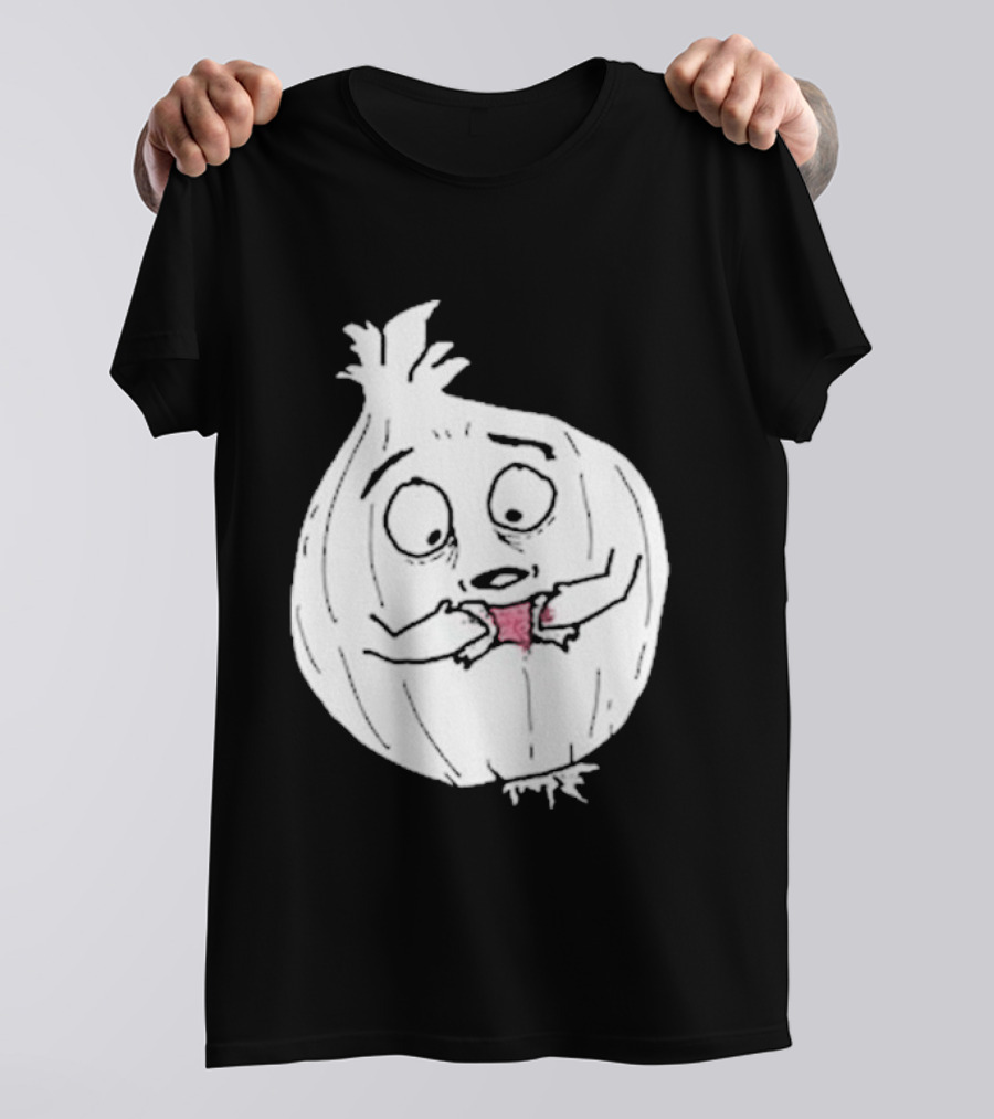 Garlic Shrinkage Funny Cartoon Onion T-Shirt