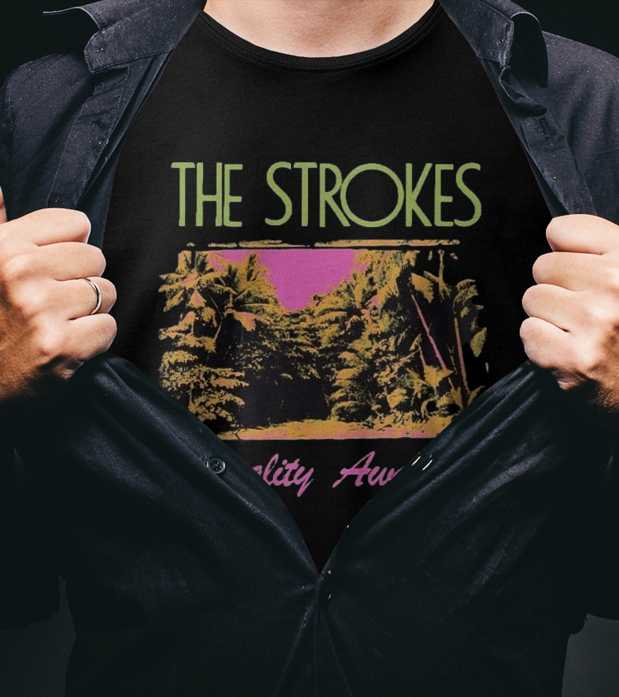 The Strokes Reality Awaits Tour 2026 Mal Pais Tropical Landscape T-Shirt