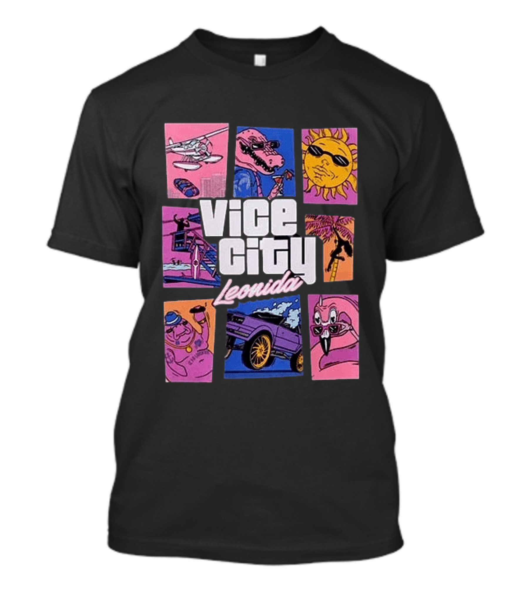 Vice City Leonida Original Black Grand Theft Auto VI Goodtime State T-Shirt
