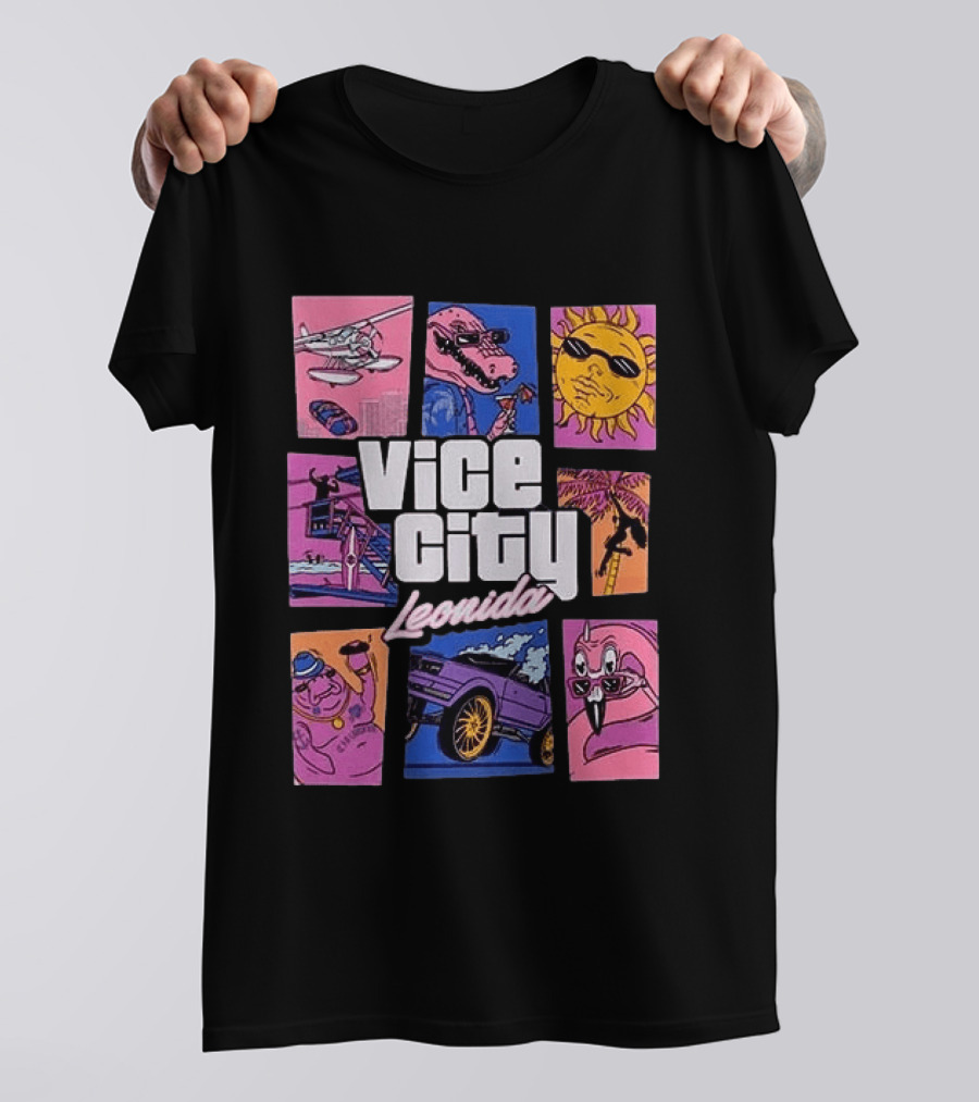 Vice City Leonida Original Black Grand Theft Auto VI Goodtime State T-Shirt