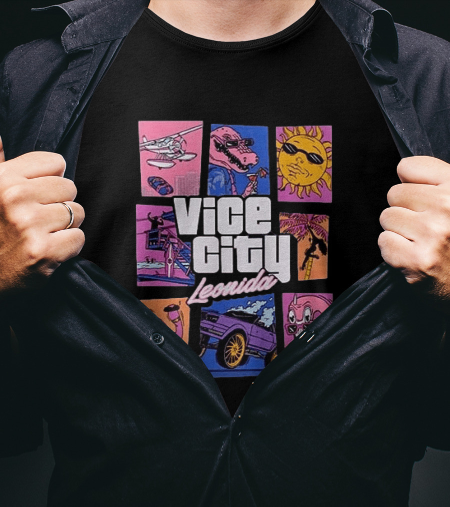 Vice City Leonida Original Black Grand Theft Auto VI Goodtime State T-Shirt