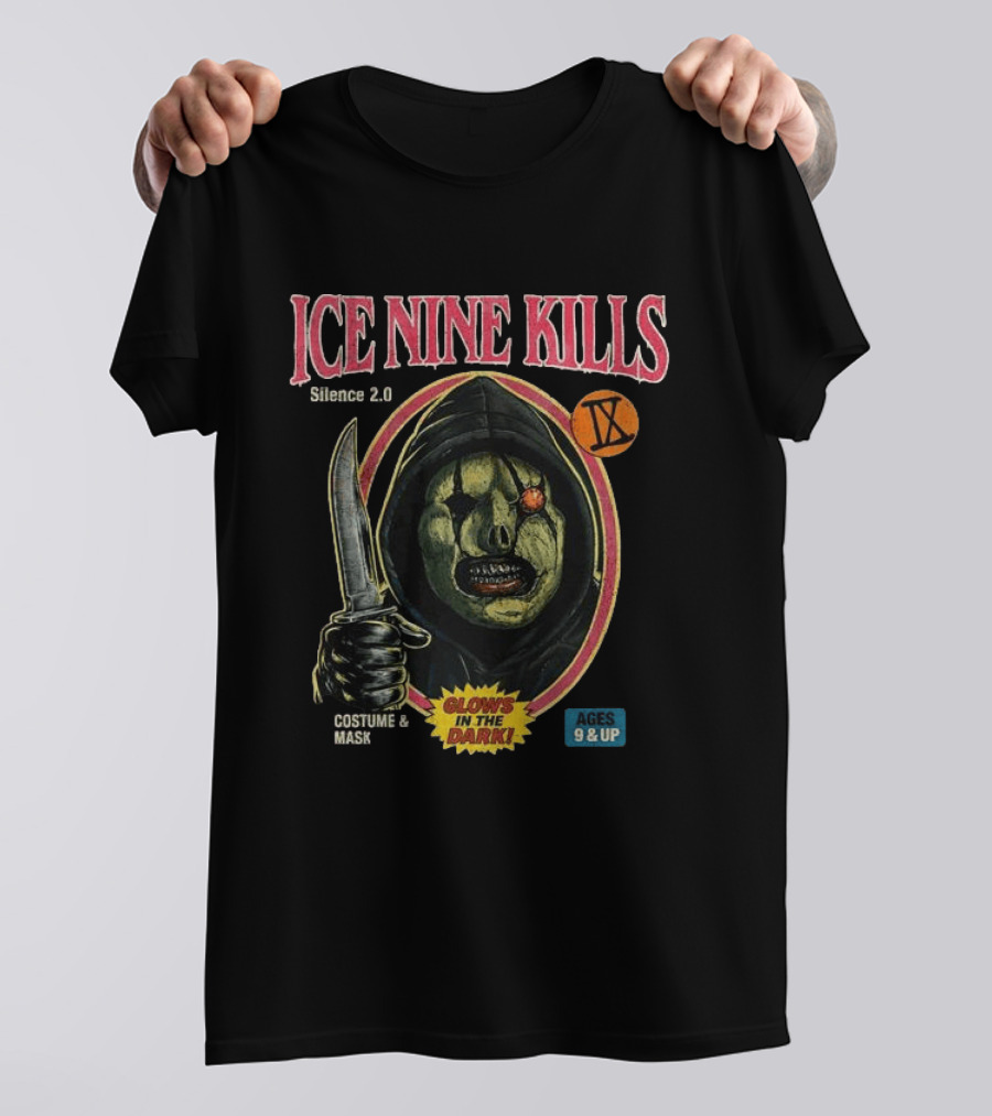 Ice Nine Kills Silence 2.0 Mask Costume Glows In The Dark Ages 9 And Up T-Shirt
