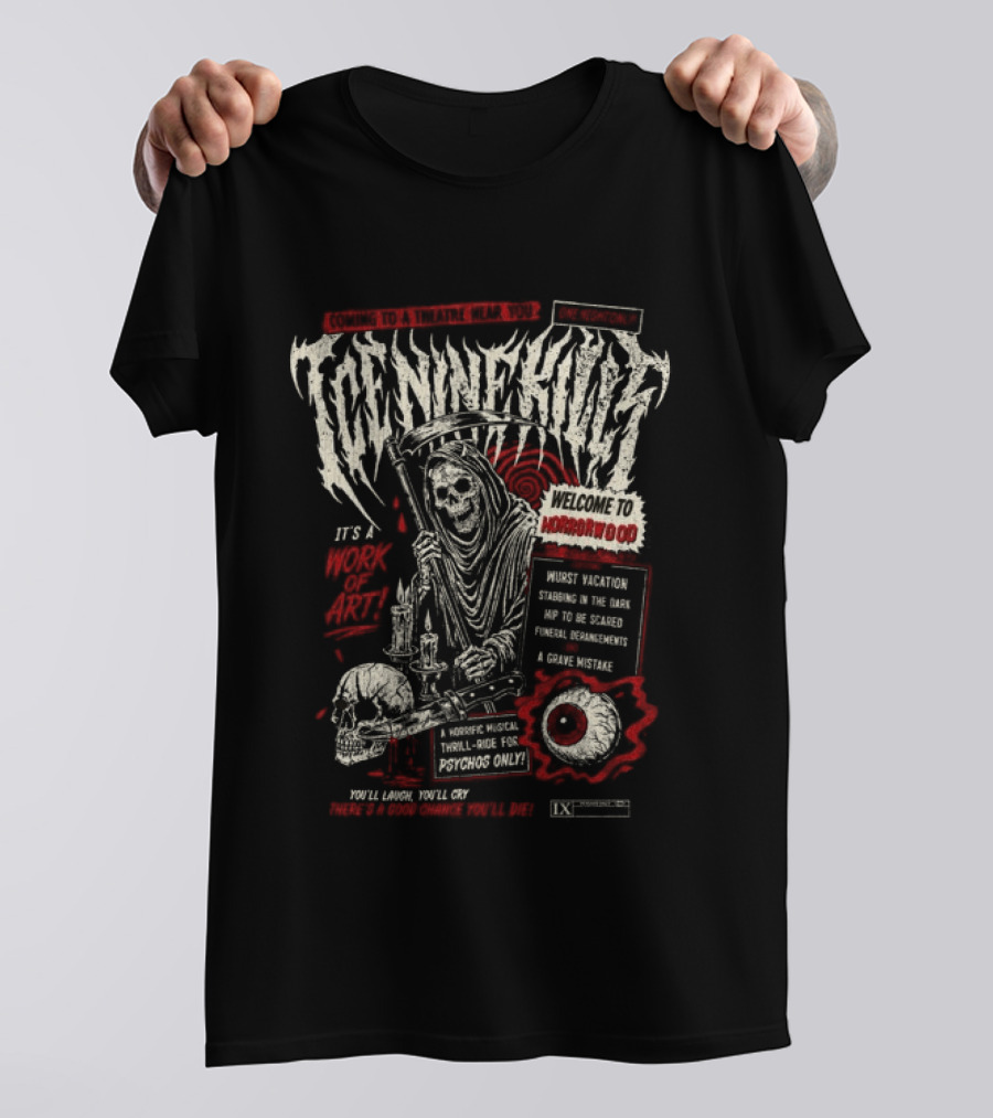Ice Nine Kills Welcome To Horrorwood Tour With Skeleton And Skull T-Shirt