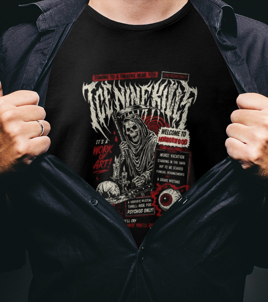 Ice Nine Kills Welcome To Horrorwood Tour With Skeleton And Skull T-Shirt