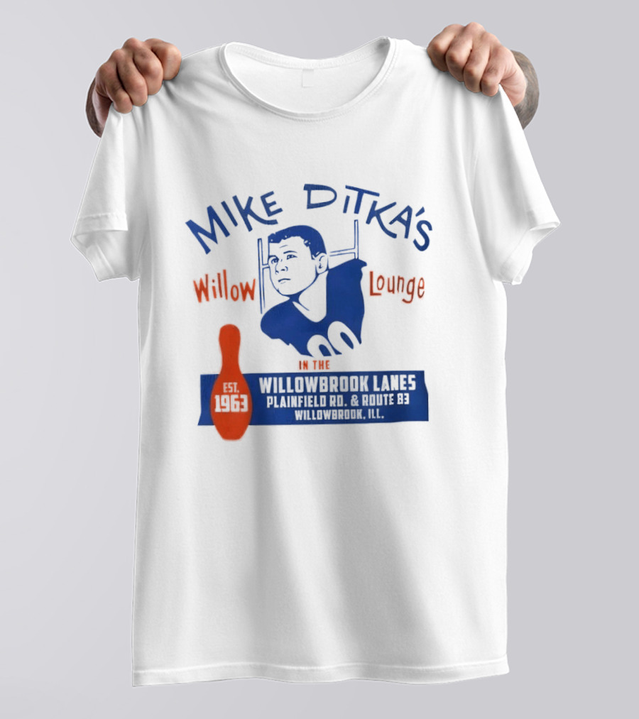 Mike Ditka's Willow Lounge Northwest Highway Chicago Retro Blue And Orange Appeal T-Shirt