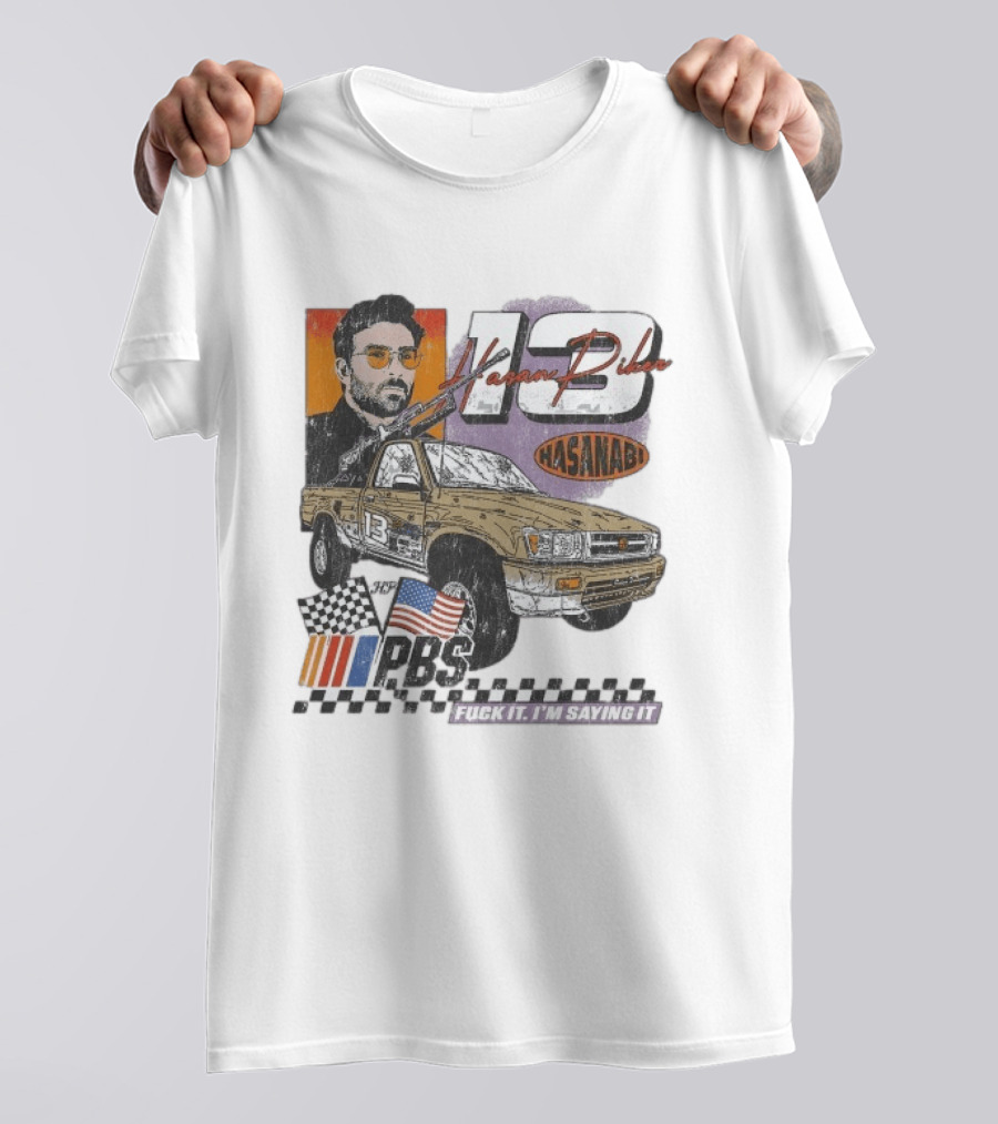 Hasan Piker Hasanabi 13 Racing Car Checkered Flag PRS USA Flag Comrade T-Shirt