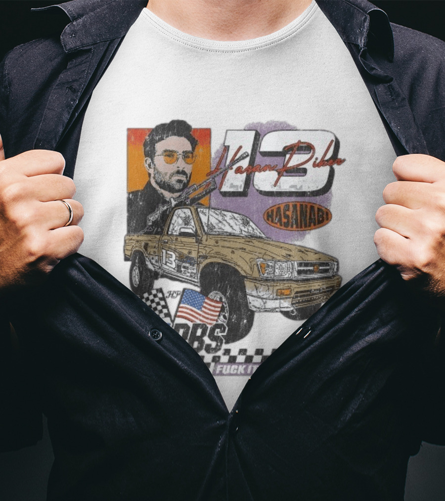 Hasan Piker Hasanabi 13 Racing Car Checkered Flag PRS USA Flag Comrade T-Shirt
