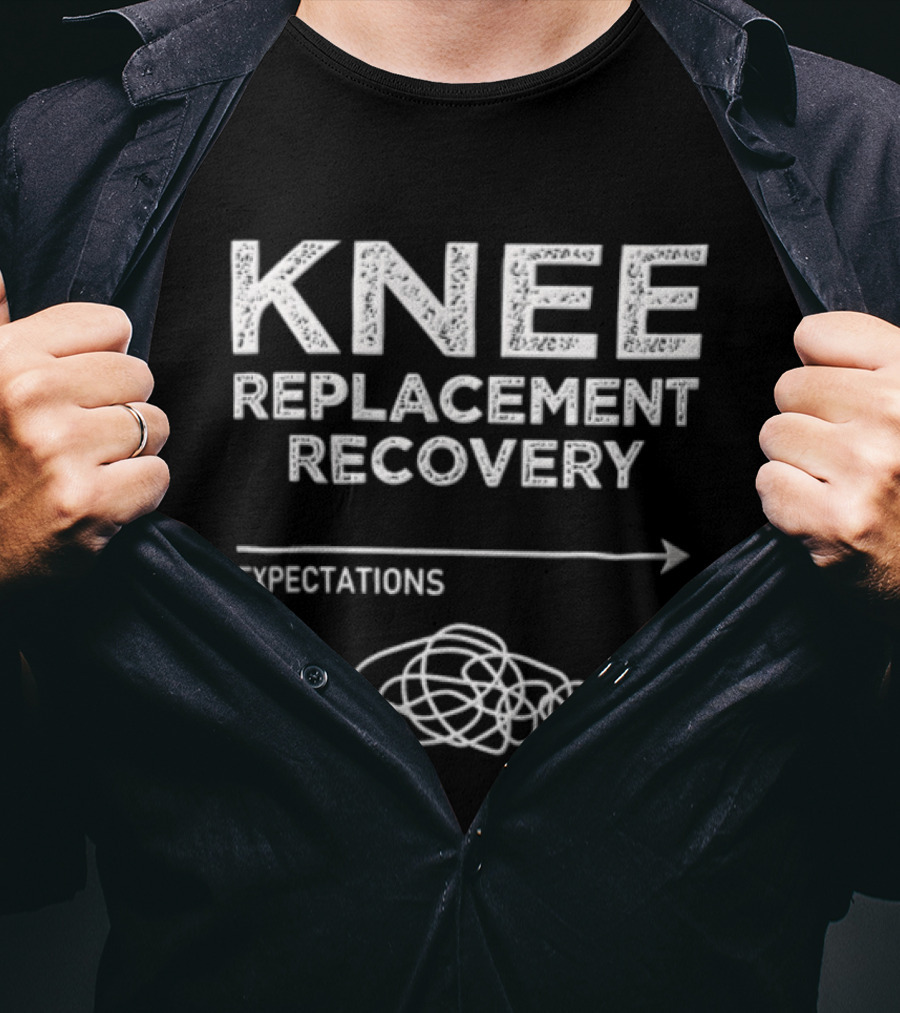 Knee Replacement Recovery Expectations Versus Reality Arrow Comparison T-Shirt
