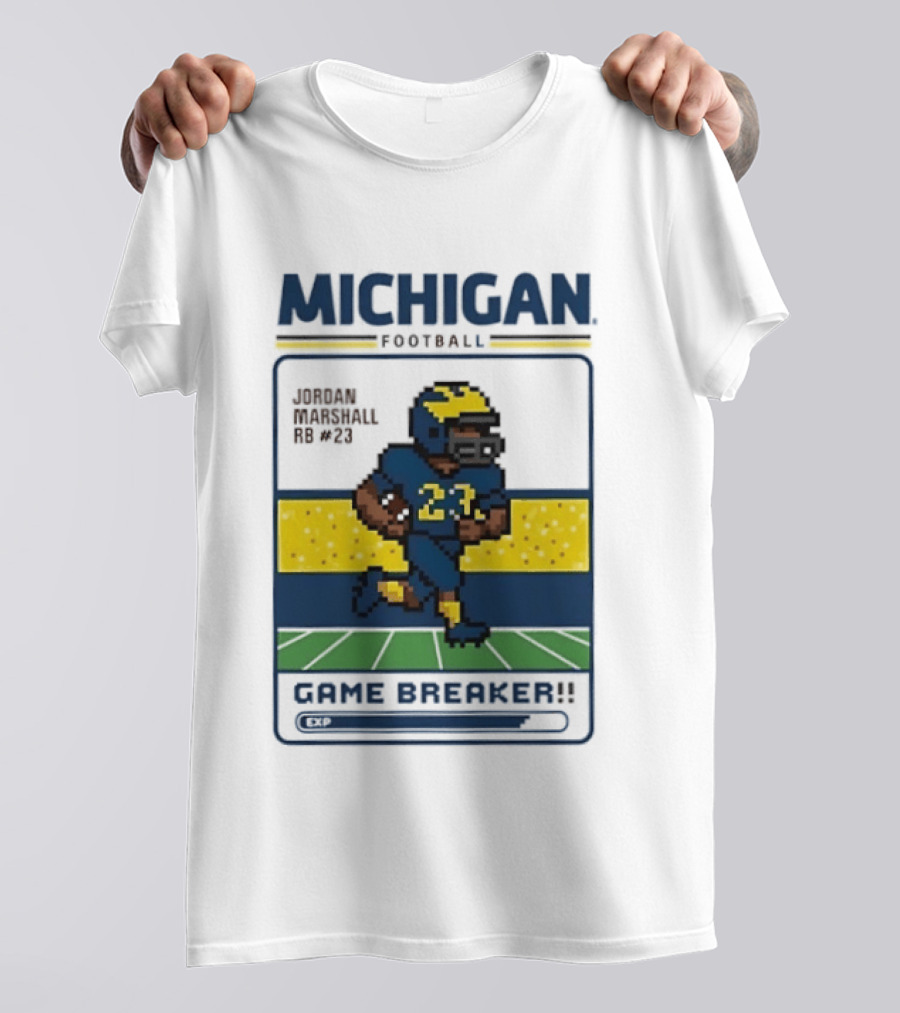 Jordan Marshall Michigan Football Game Breaker Pixel Art #21 T-Shirt