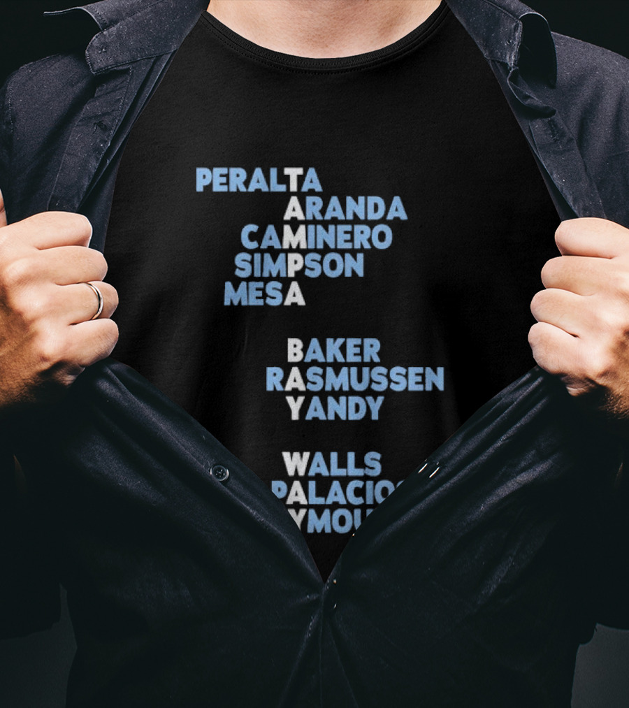 Tampa Bay Rays Peralta Aranda Caminero Simpson Mesa Baker Rasmussen Yandy Walls Palacios Seymour Players T-Shirt
