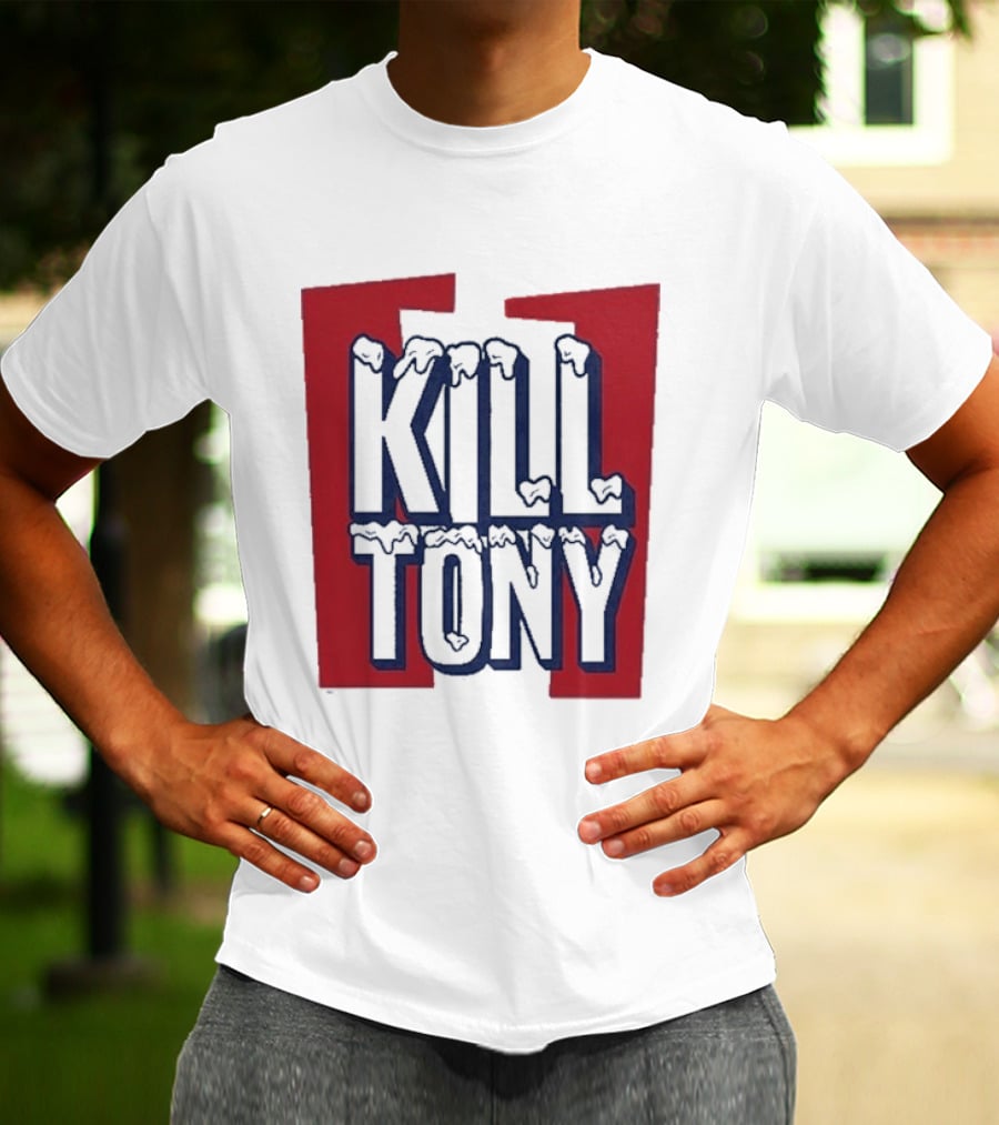 Kill Tony Ice Text Block Style With Red T-Shirt