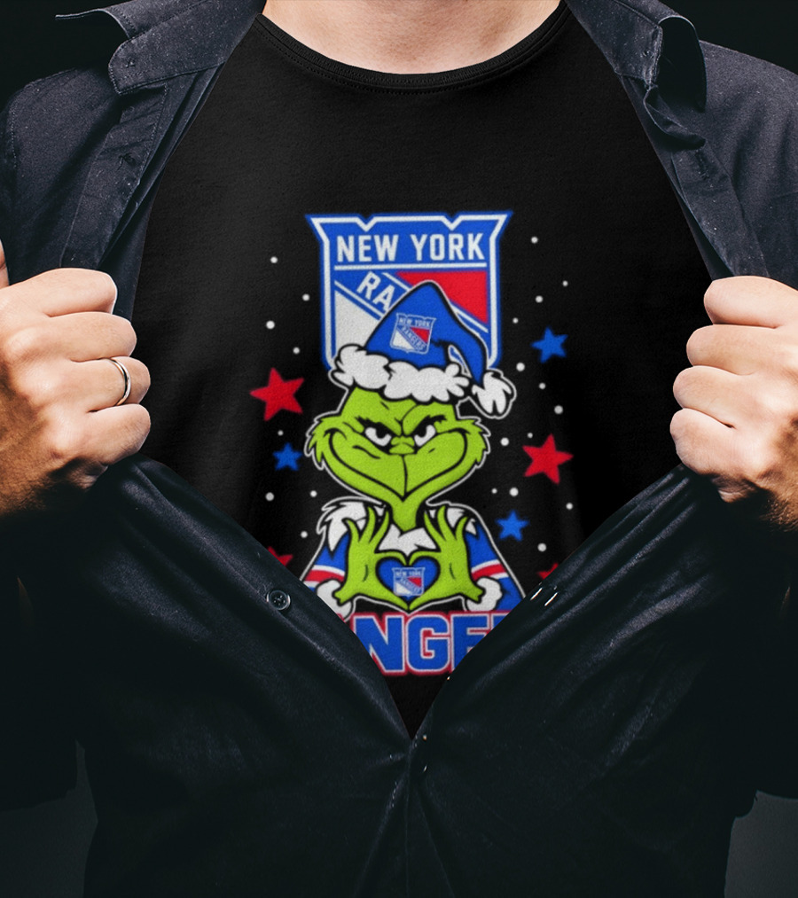 New York Rangers Christmas NHL Grinch Fan T-Shirt