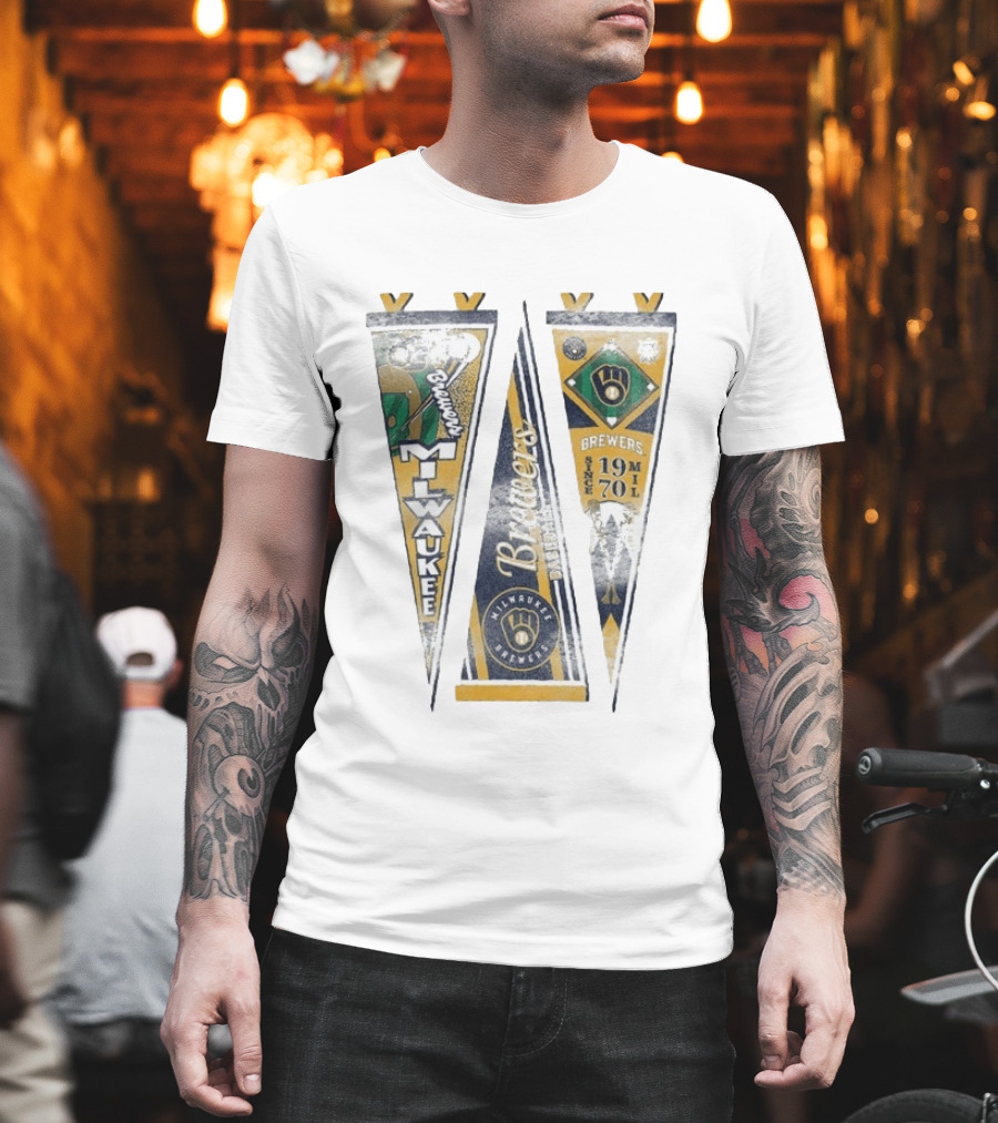 Milwaukee Brewers Pennants Since 1970 Victory Brewers T-Shirt