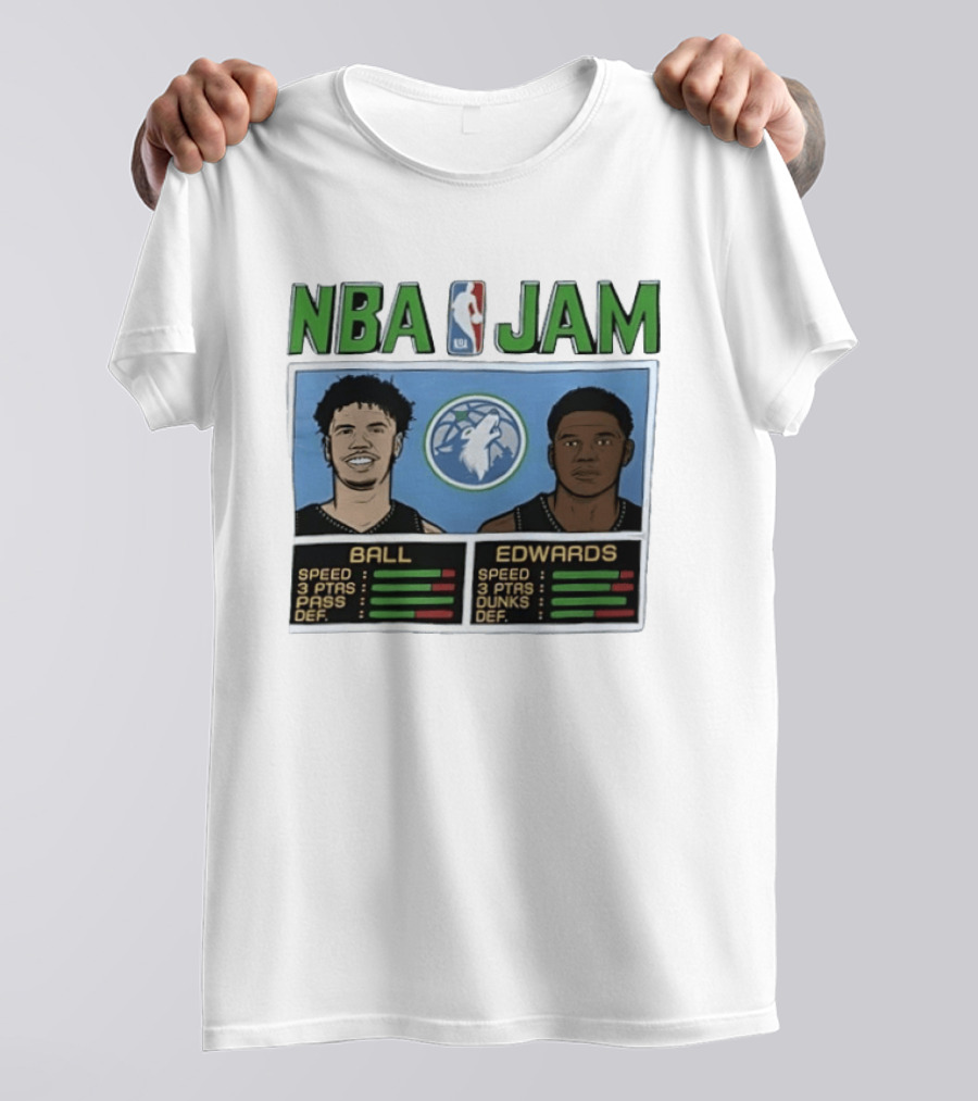 NBA Jam Minnesota Timberwolves LaMelo Ball Anthony Edwards T-Shirt
