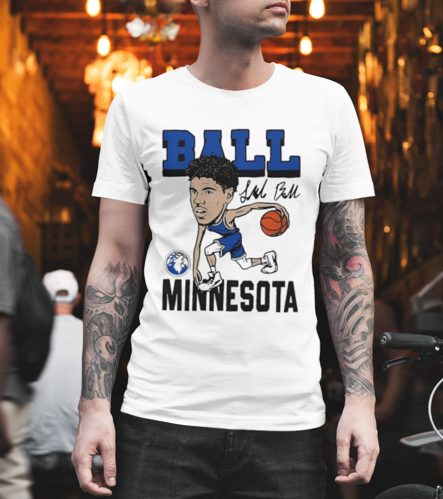 Minnesota Timberwolves LaMelo Ball Basketball Caricature T-Shirt