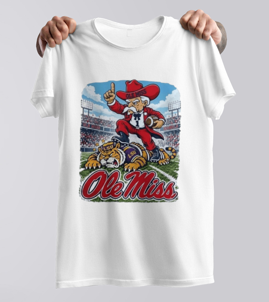 Ole Miss Rebels Triumph Over LSU Tigers Vintage Football Rivalry 2026 T-Shirt