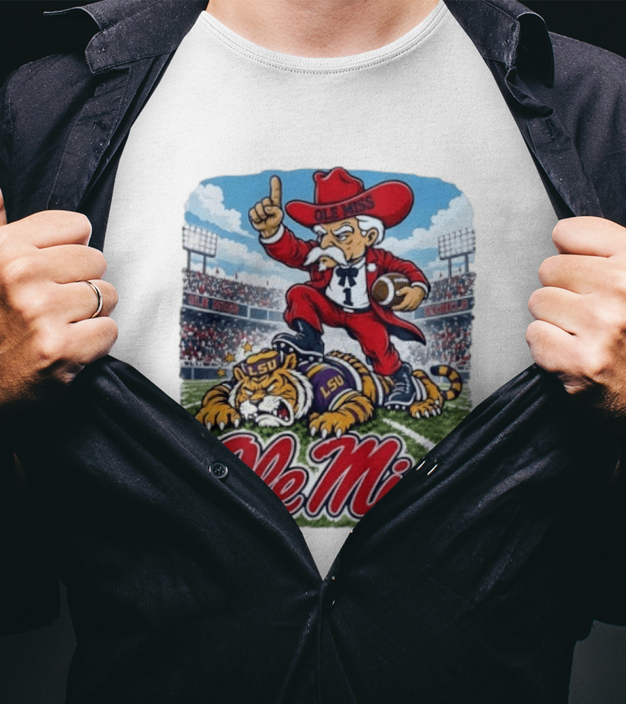 Ole Miss Rebels Triumph Over LSU Tigers Vintage Football Rivalry 2026 T-Shirt