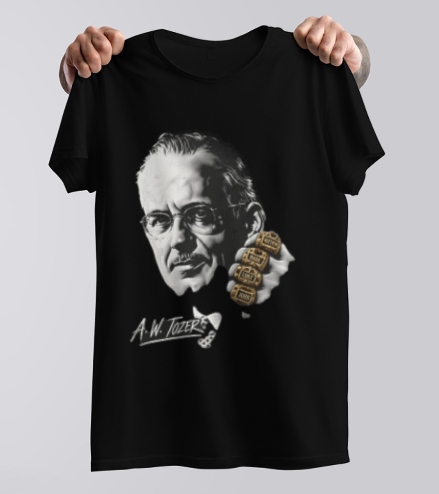 A W Tozer Glasses Three Championship Rings T-Shirt