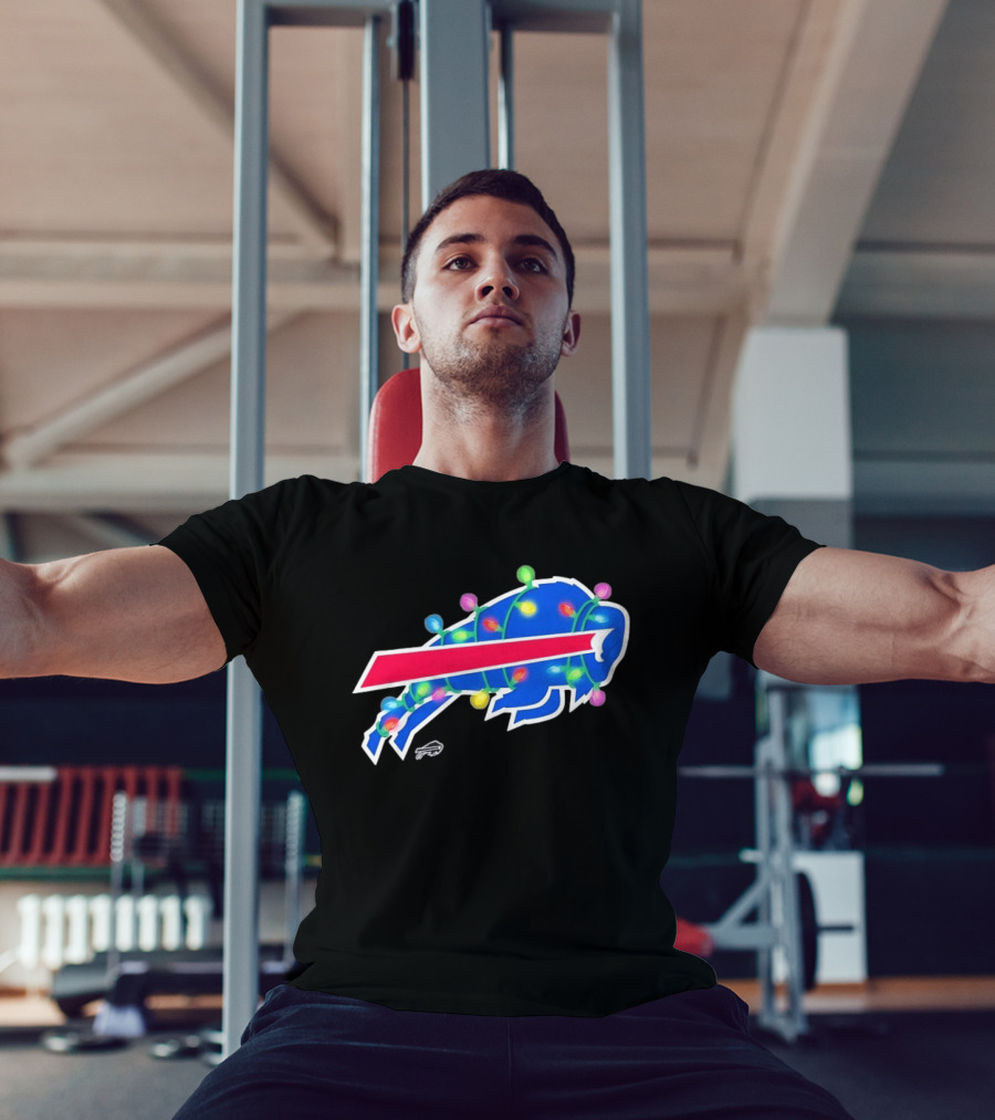 Buffalo Bills Christmas Holiday Lights Football Team Festive Celebration T-Shirt