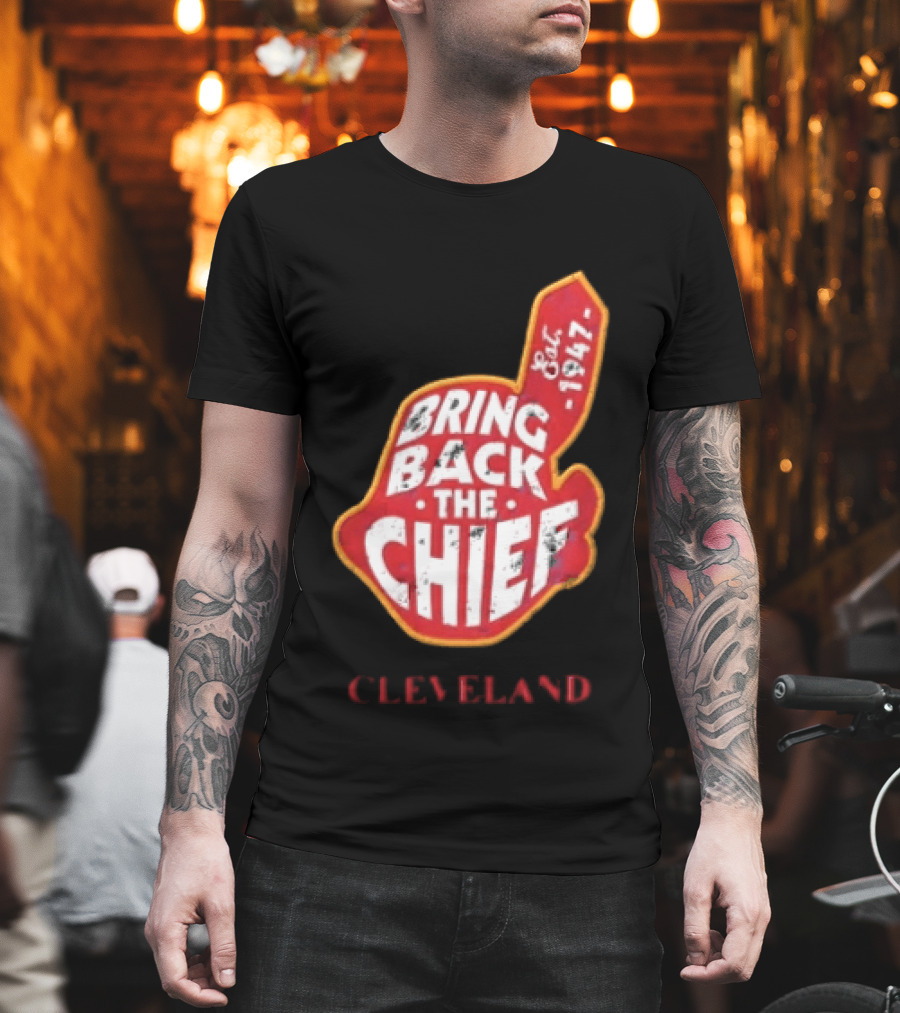 Bring Back The Chief Est. 1947 Foam Finger Red Yellow Cleveland T-Shirt