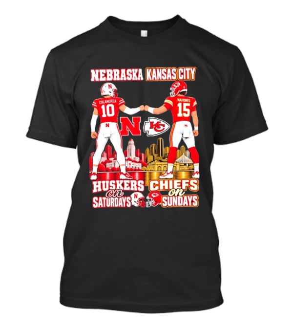 Nebraska Huskers Colandrea Saturdays Kansas City Chiefs Mahomes Sundays T-Shirt