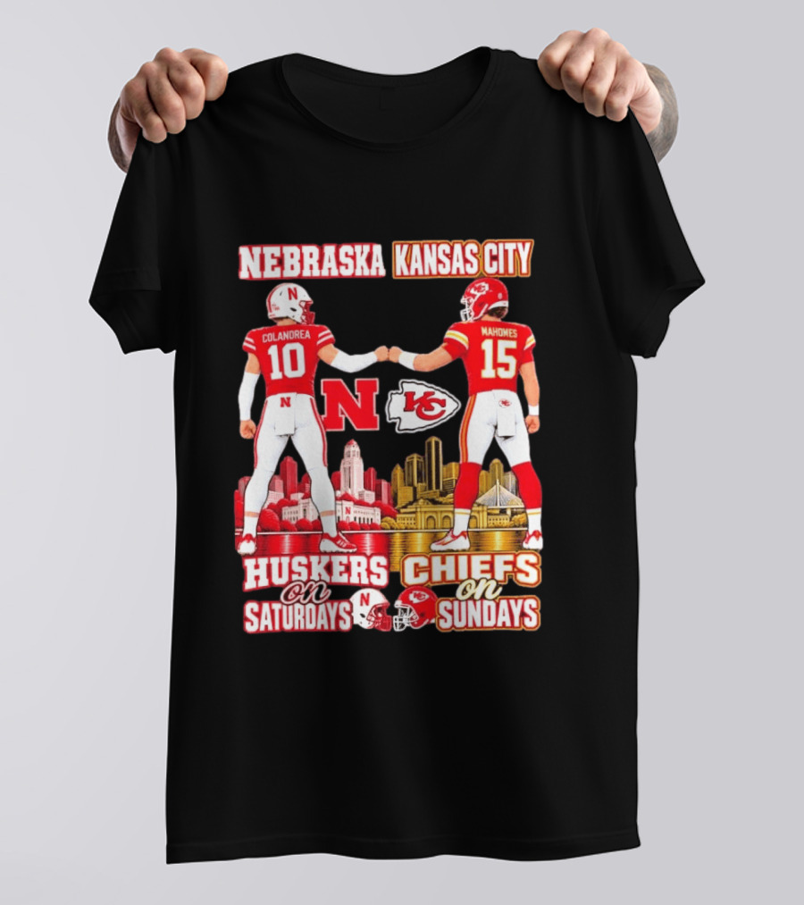 Nebraska Huskers Colandrea Saturdays Kansas City Chiefs Mahomes Sundays T-Shirt