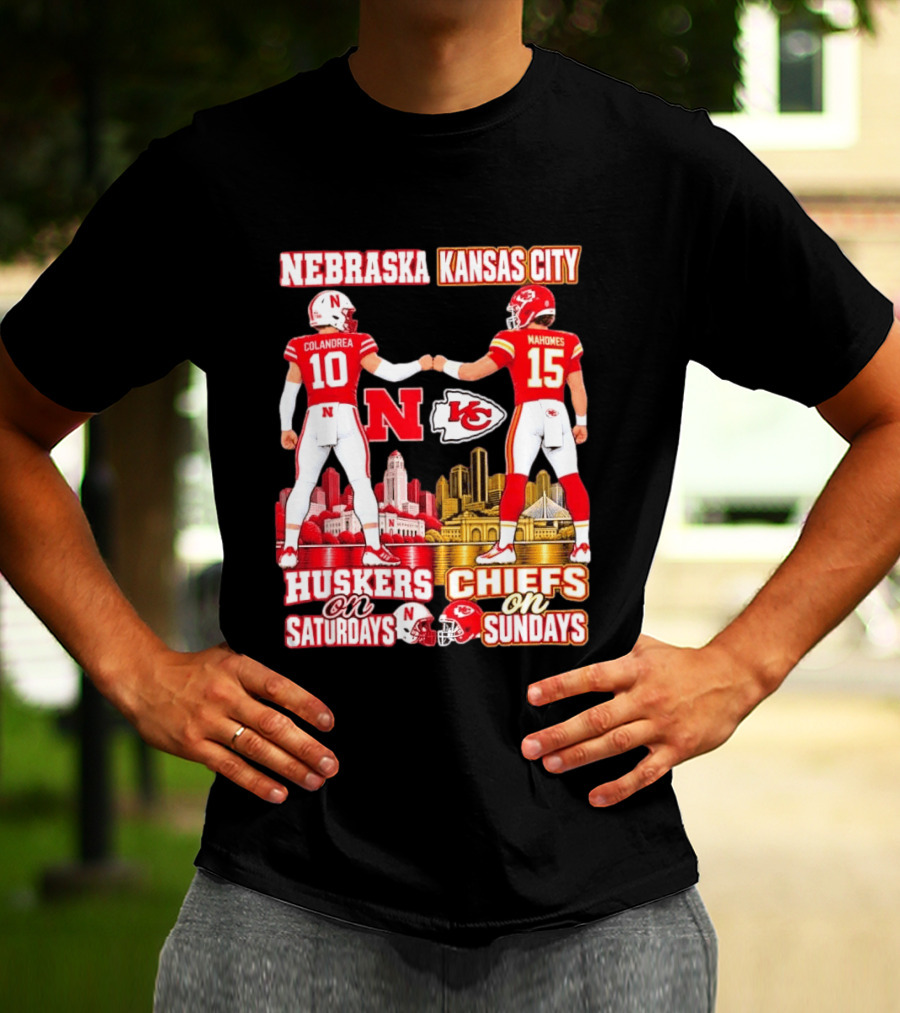 Nebraska Huskers Colandrea Saturdays Kansas City Chiefs Mahomes Sundays T-Shirt