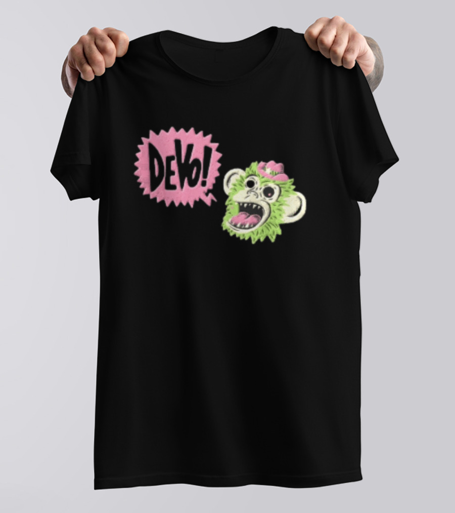 Devo Green Monkey Pink Hat T-Shirt