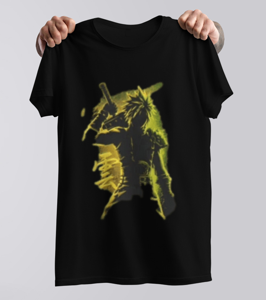 Final Fantasy Spiky Haired Warrior Sword Victory T-Shirt